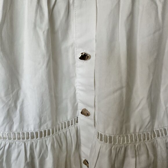 NWT Impressions Sunday Stroll S white cotton Sundress mini babydoll dress - Picture 11 of 13
